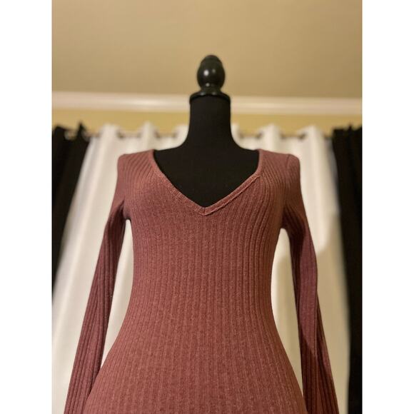 Windsor Bodycon Dress Long Sleeves Midi Ribbed Size Small - Picture 1 of 7
